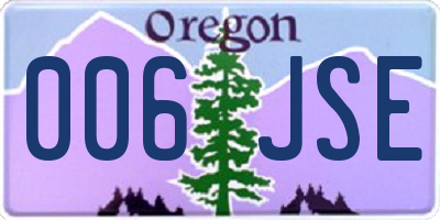 OR license plate 006JSE
