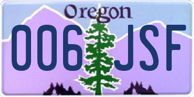 OR license plate 006JSF