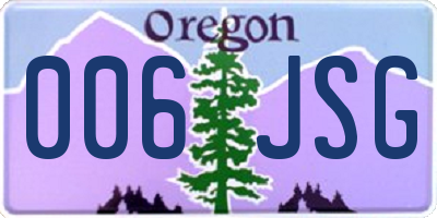 OR license plate 006JSG