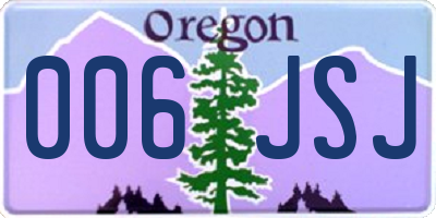 OR license plate 006JSJ