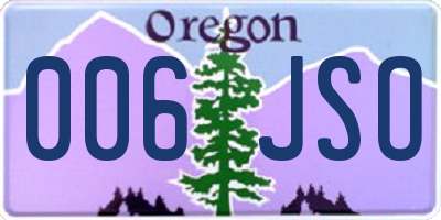 OR license plate 006JSO