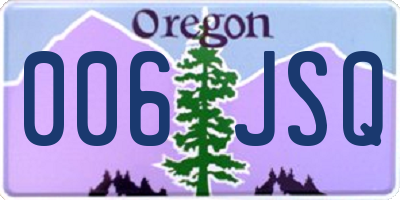 OR license plate 006JSQ