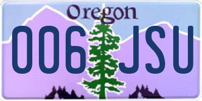 OR license plate 006JSU