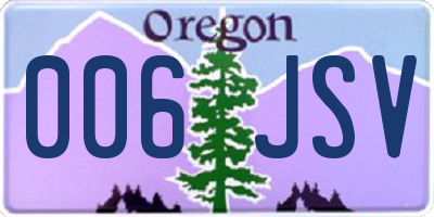 OR license plate 006JSV