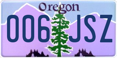 OR license plate 006JSZ
