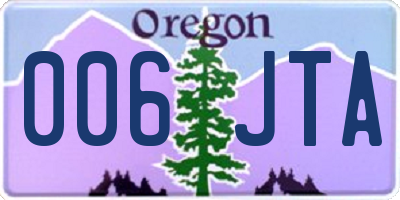 OR license plate 006JTA