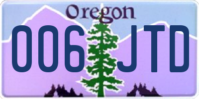 OR license plate 006JTD