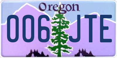 OR license plate 006JTE