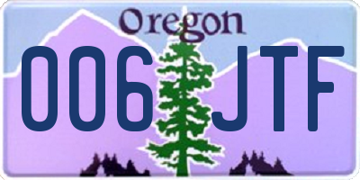 OR license plate 006JTF