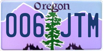 OR license plate 006JTM