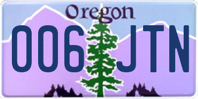 OR license plate 006JTN