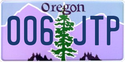 OR license plate 006JTP
