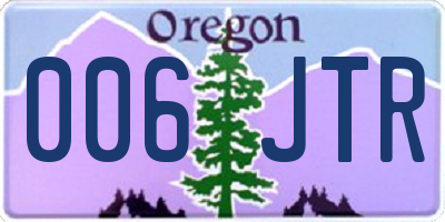 OR license plate 006JTR