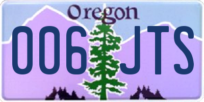 OR license plate 006JTS