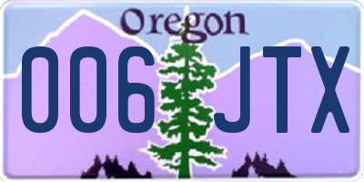 OR license plate 006JTX