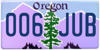 OR license plate 006JUB