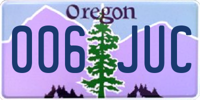 OR license plate 006JUC