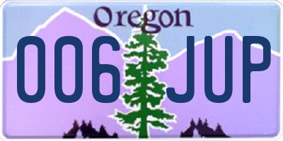 OR license plate 006JUP