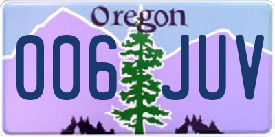 OR license plate 006JUV