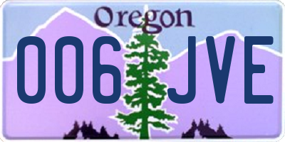 OR license plate 006JVE