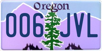OR license plate 006JVL