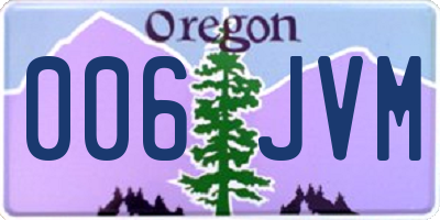 OR license plate 006JVM