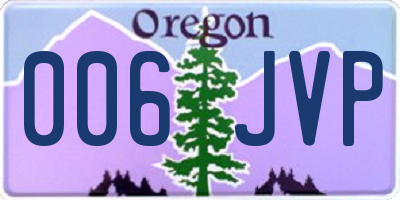 OR license plate 006JVP