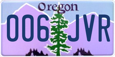 OR license plate 006JVR