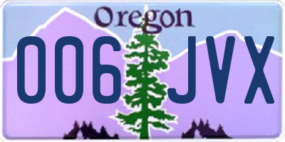 OR license plate 006JVX