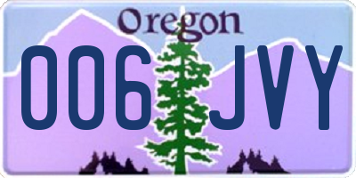 OR license plate 006JVY