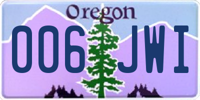 OR license plate 006JWI