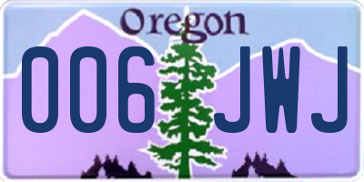 OR license plate 006JWJ