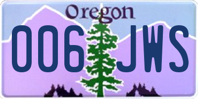 OR license plate 006JWS