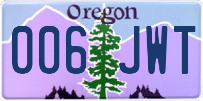 OR license plate 006JWT