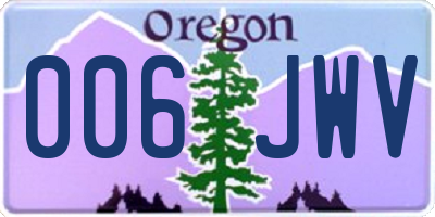 OR license plate 006JWV