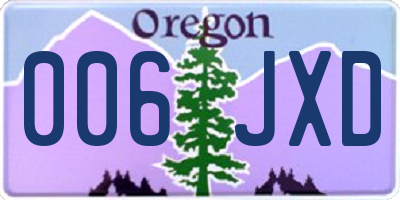 OR license plate 006JXD