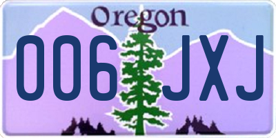 OR license plate 006JXJ