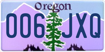 OR license plate 006JXQ