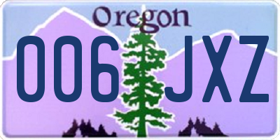 OR license plate 006JXZ