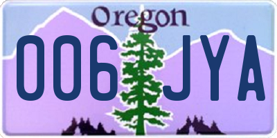 OR license plate 006JYA