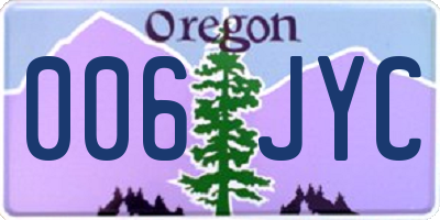 OR license plate 006JYC