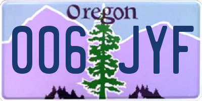 OR license plate 006JYF