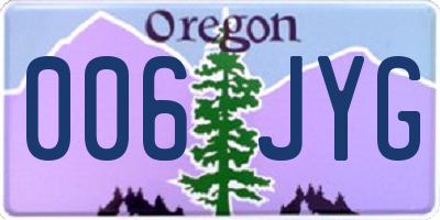 OR license plate 006JYG