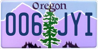 OR license plate 006JYI