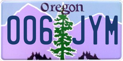 OR license plate 006JYM