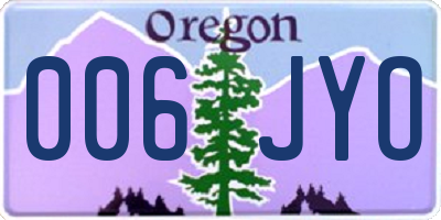 OR license plate 006JYO