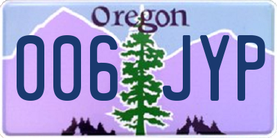 OR license plate 006JYP