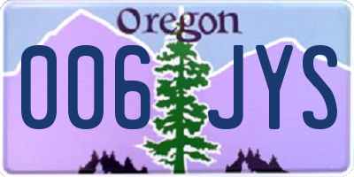 OR license plate 006JYS