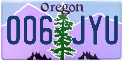OR license plate 006JYU