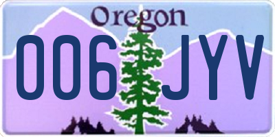 OR license plate 006JYV